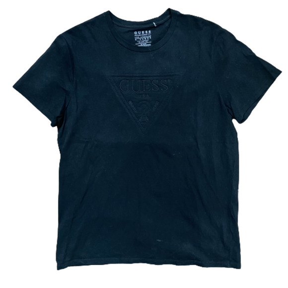 Guess Los Angeles Triangle Logo Triple Black Embroidered T-Shirt Men's XL - Picture 8 of 8